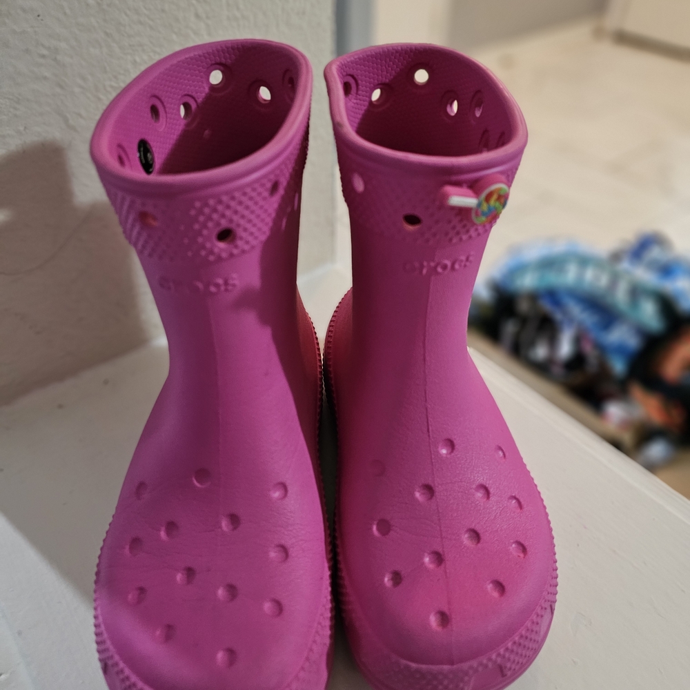 CROCS Kids Fuchsia Rain Boots